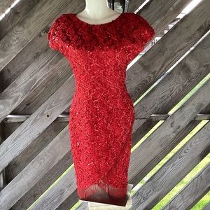 Vintage HW Collections party special occasion prom sequins & beads dress size 4